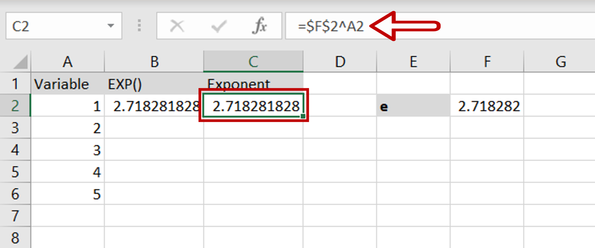 how-to-do-e-x-in-excel-spreadcheaters